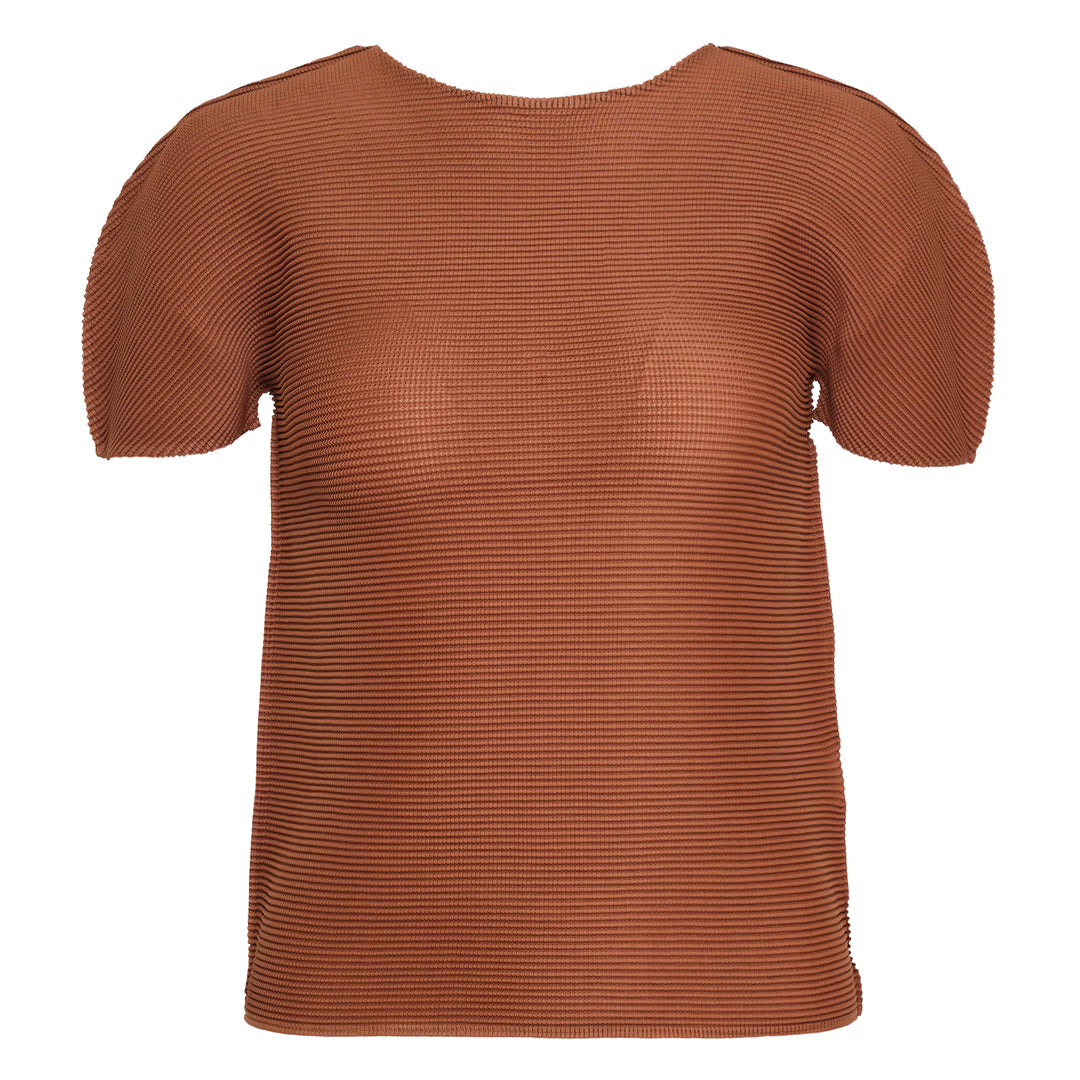 me ISSEY MIYAKE Stretch Pleats Short Sleeve Top – Available at Club 21, Official Retailer in Singapore, Malaysia & Thailand with Global Shipping Online