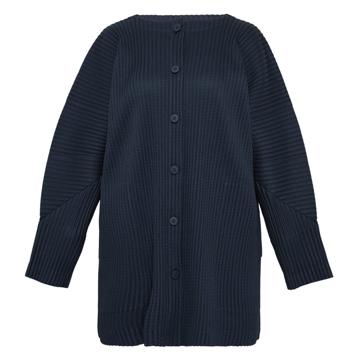 Warm Mesh Pleats Cardigan