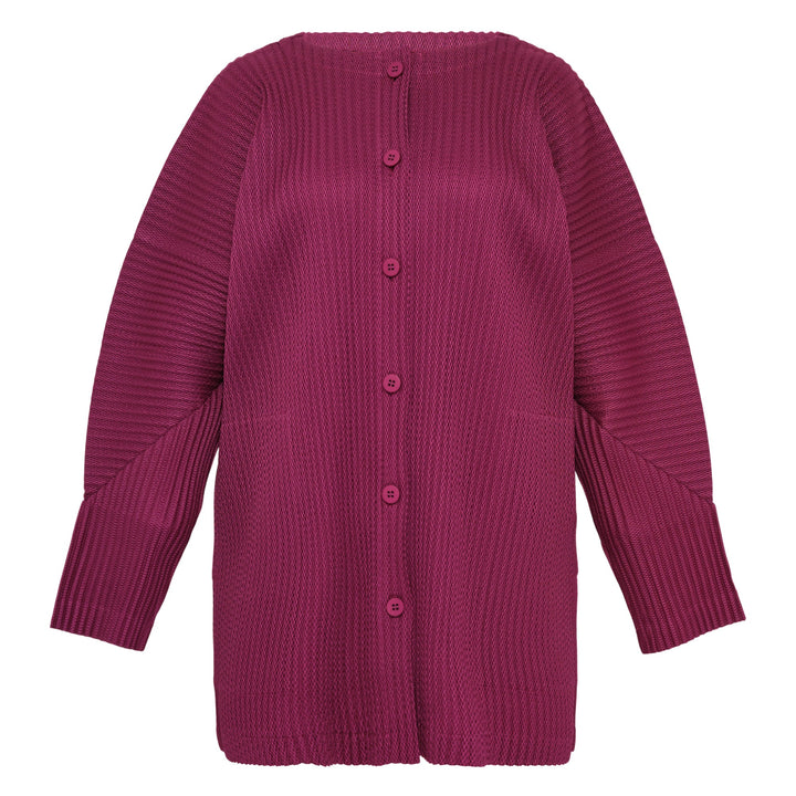 Warm Mesh Pleats Cardigan