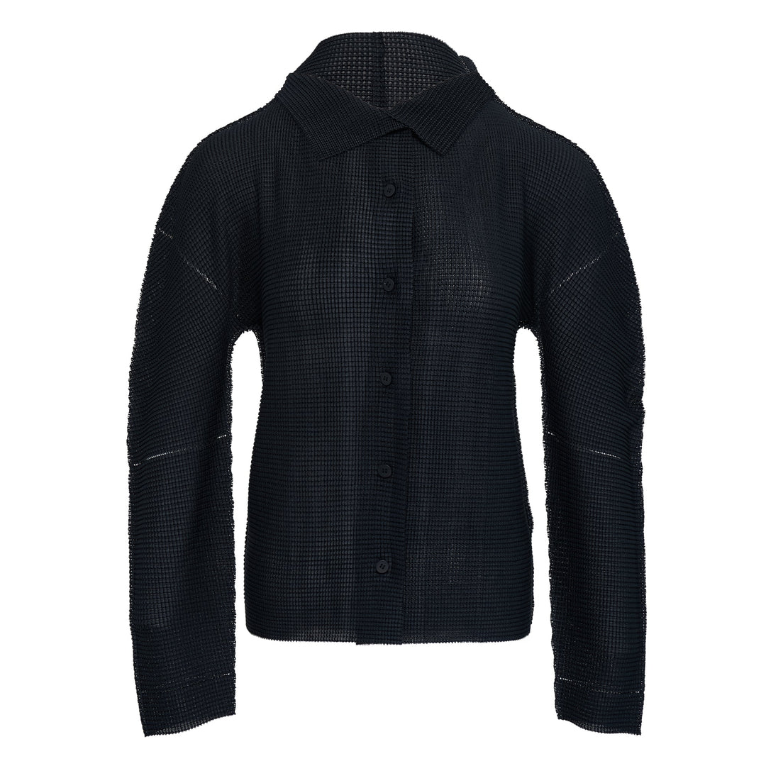 Knit Stretch Pleated Cardigan