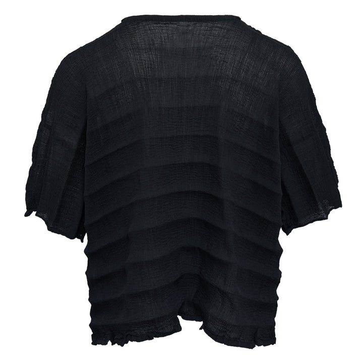 Ripple See-Through Crepe Top