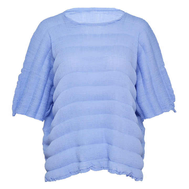 Ripple See-Through Crepe Top