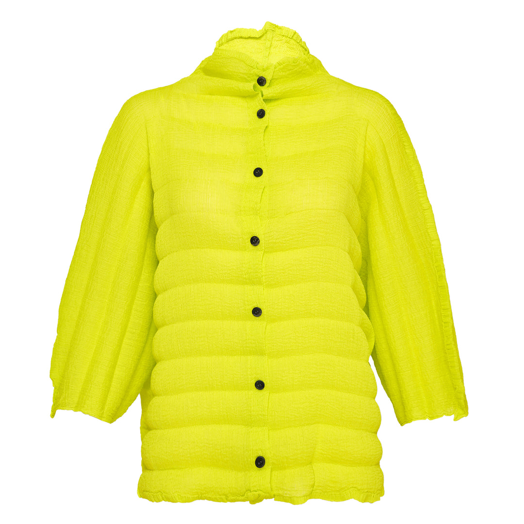 Ripple See-Through Crepe Cardigan