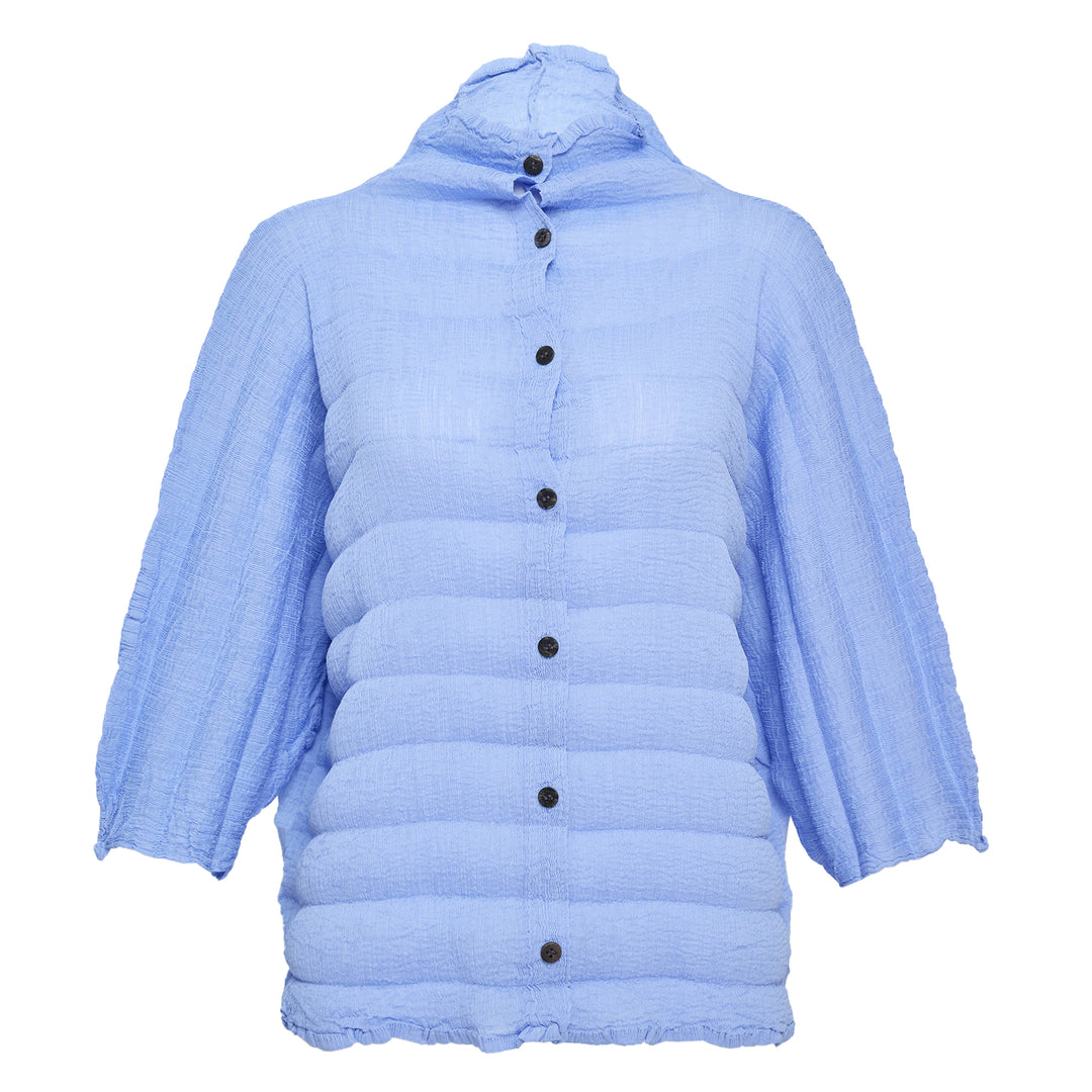 Ripple See-Through Crepe Cardigan