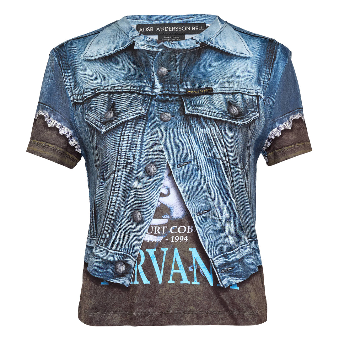 RVAN Denim Vest Printed T-Shirt