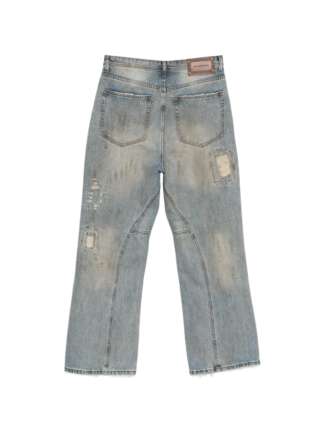 Destroyed Wide-Leg Jeans