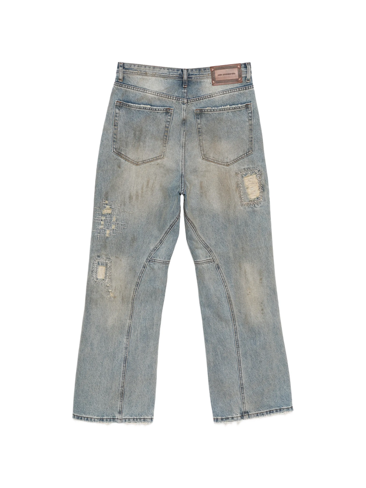 Destroyed Wide-Leg Jeans