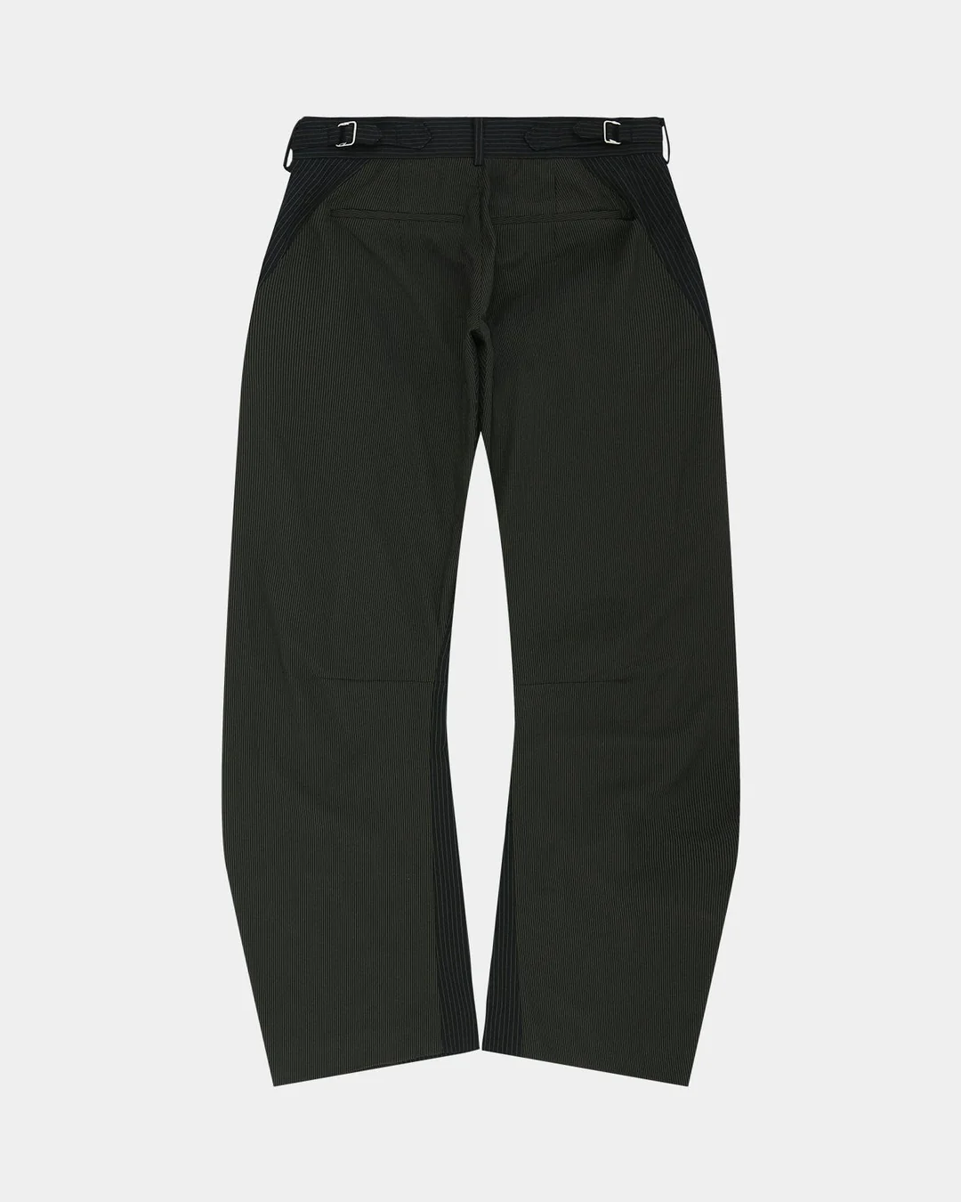 Twisted Seam Stripe Wide-Leg Trousers