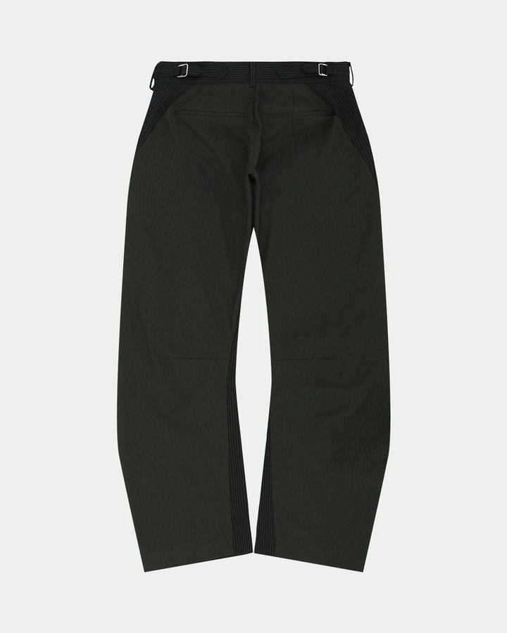 Twisted Seam Stripe Wide-Leg Trousers