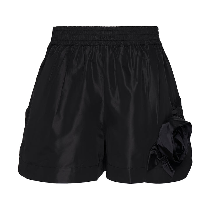 Pressed Rosette Split-Hem Shorts