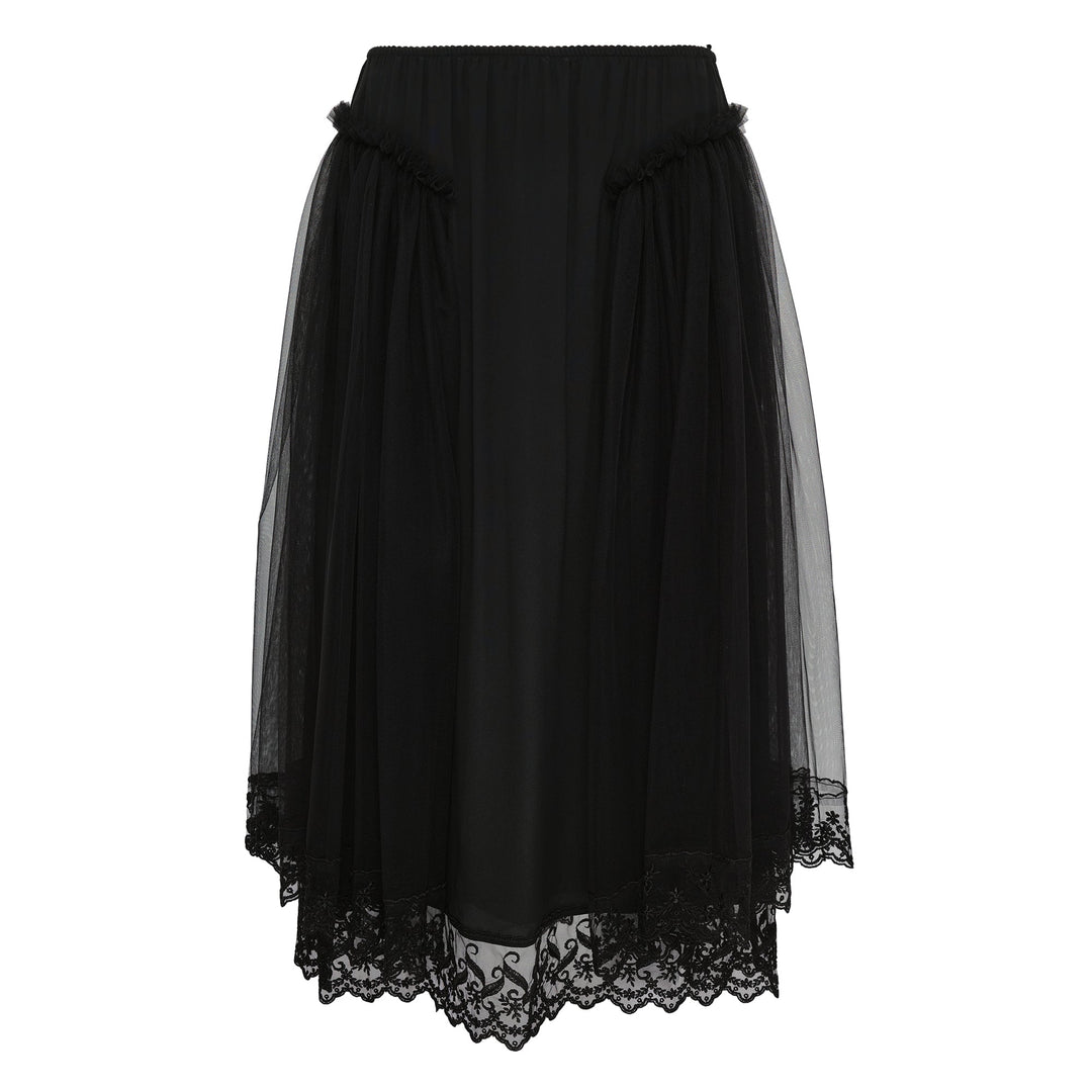 Hip Detail Lace Trim Skirt