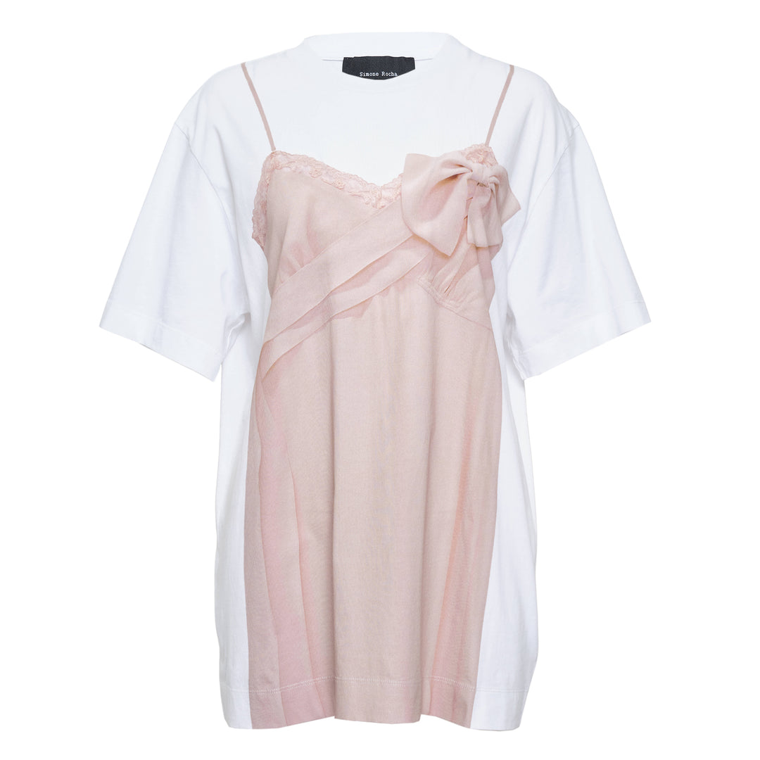 Bow Sash Slip Dress Trompe L'oeil Tee