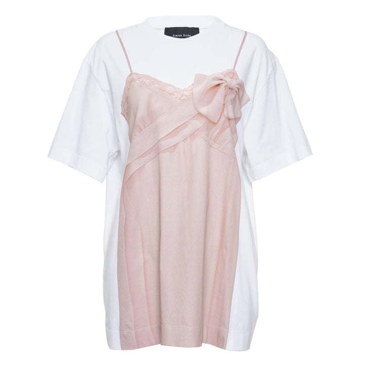Bow Sash Slip Dress Trompe L'oeil Tee