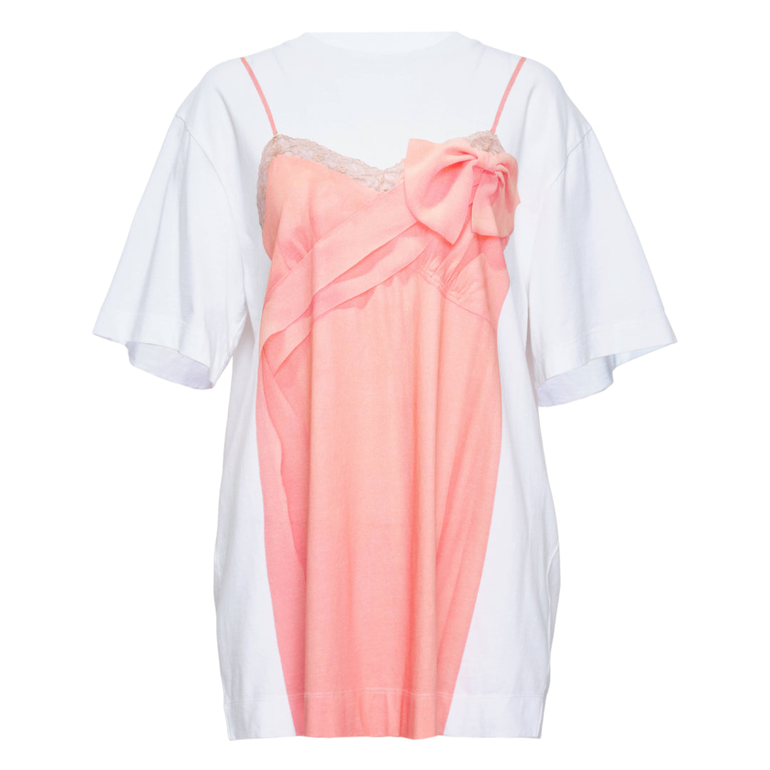 Bow Sash Slip Dress Trompe L'Oeil