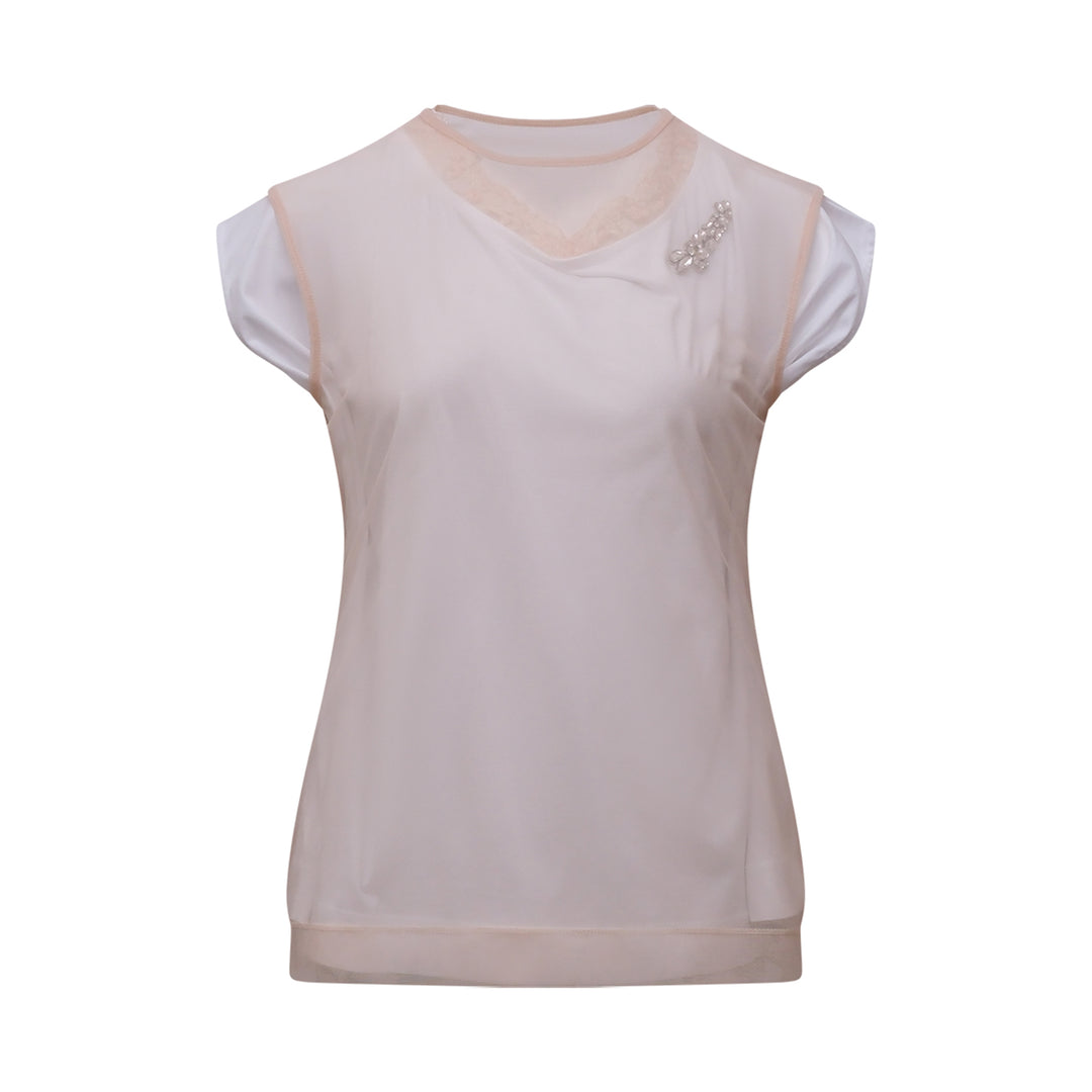 Simone Rocha Layered Liquid Cap Sleeve Lace Top – Available at Club 21, Official Retailer in Singapore, Malaysia & Thailand with Global Shipping Online