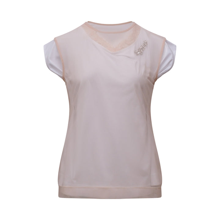 Simone Rocha Layered Liquid Cap Sleeve Lace Top – Available at Club 21, Official Retailer in Singapore, Malaysia & Thailand with Global Shipping Online