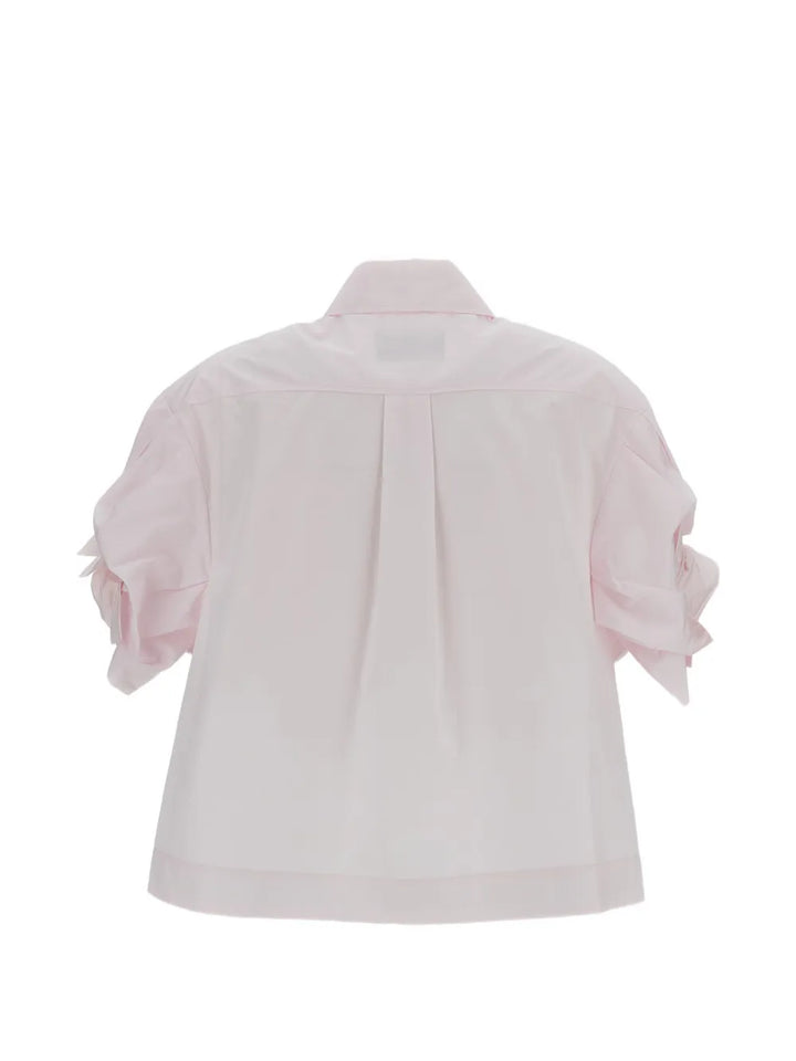 Cropped Rose Puff Sleeve Shirt