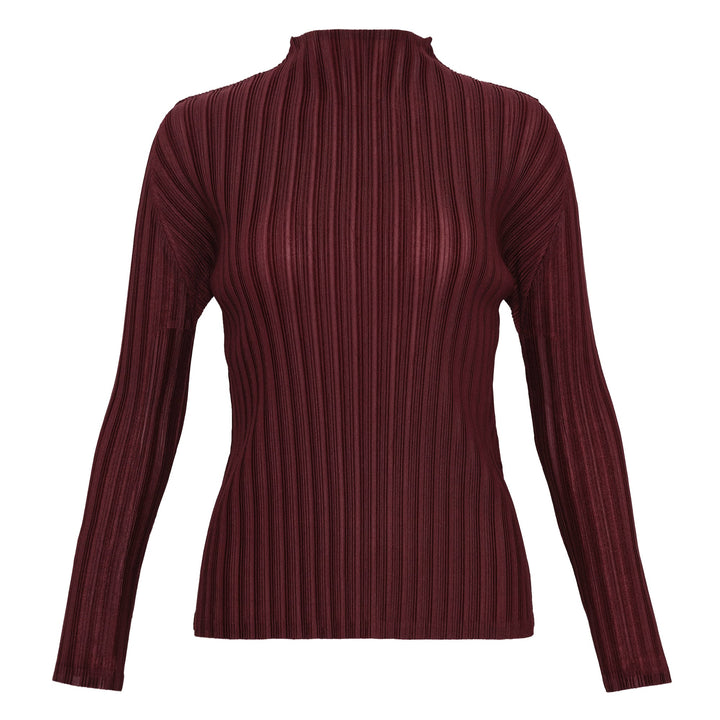 Rib Pleats January High Neck Shirt