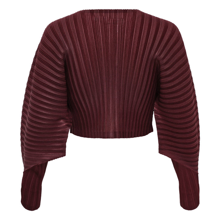 Rib Pleats Crop Cardigan