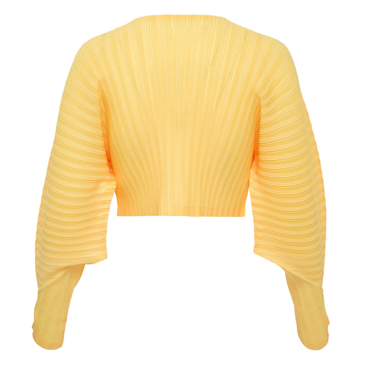 Rib Pleats Crop Cardigan