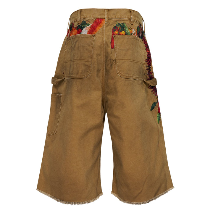 Vegetable Embroidery Cut Off Pants