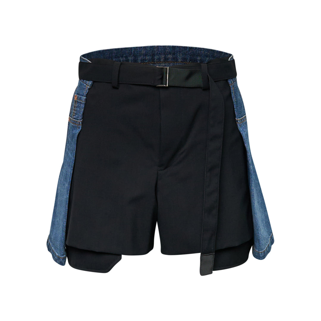 sacai Wool Suiting x Denim Shorts – Available at Club 21, Official Retailer in Singapore, Malaysia & Thailand with Global Shipping Online