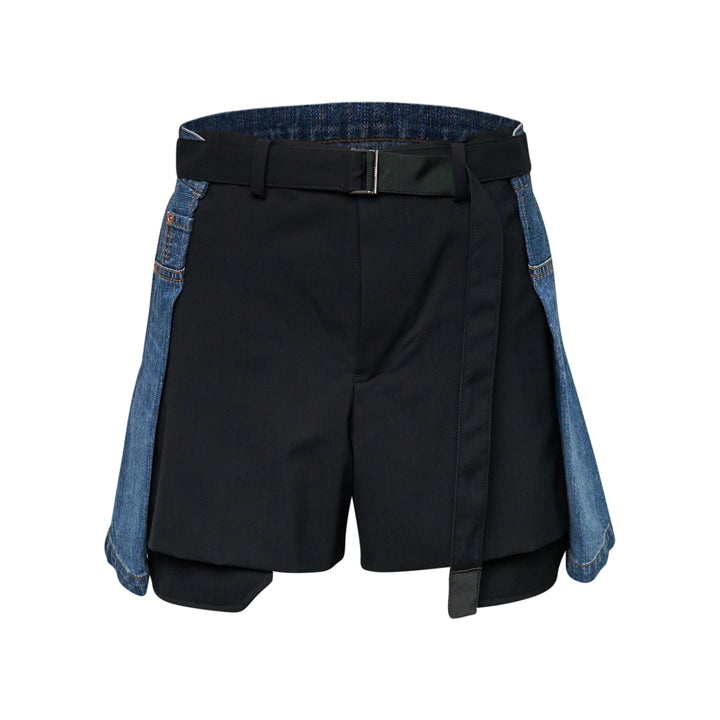 sacai Wool Suiting x Denim Shorts – Available at Club 21, Official Retailer in Singapore, Malaysia & Thailand with Global Shipping Online