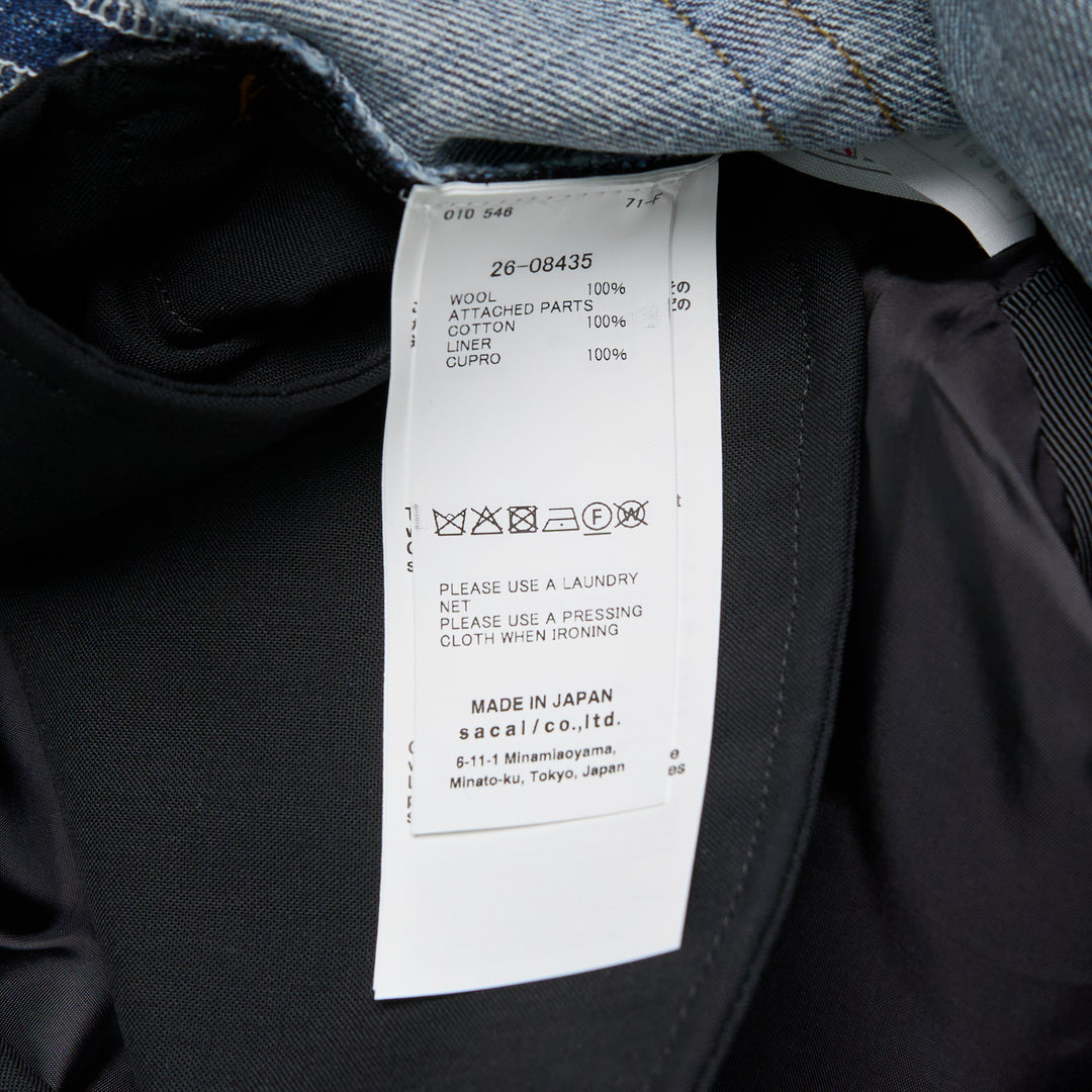 sacai Wool Suiting x Denim Shorts – Available at Club 21, Official Retailer in Singapore, Malaysia & Thailand with Global Shipping Online