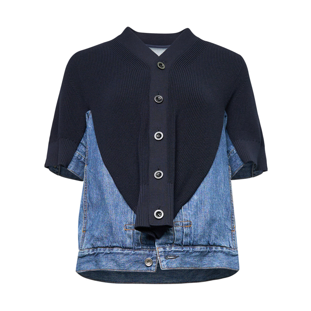 sacai Denim x Knit Cardigan – Available at Club 21, Official Retailer in Singapore, Malaysia & Thailand with Global Shipping Online