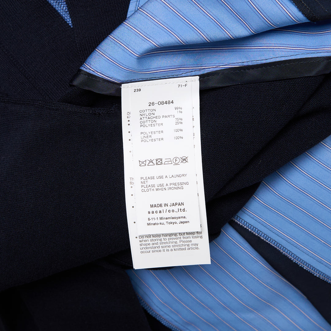 sacai Poplin x Cotton Knit Cardigan – Available at Club 21, Official Retailer in Singapore, Malaysia & Thailand with Global Shipping Online