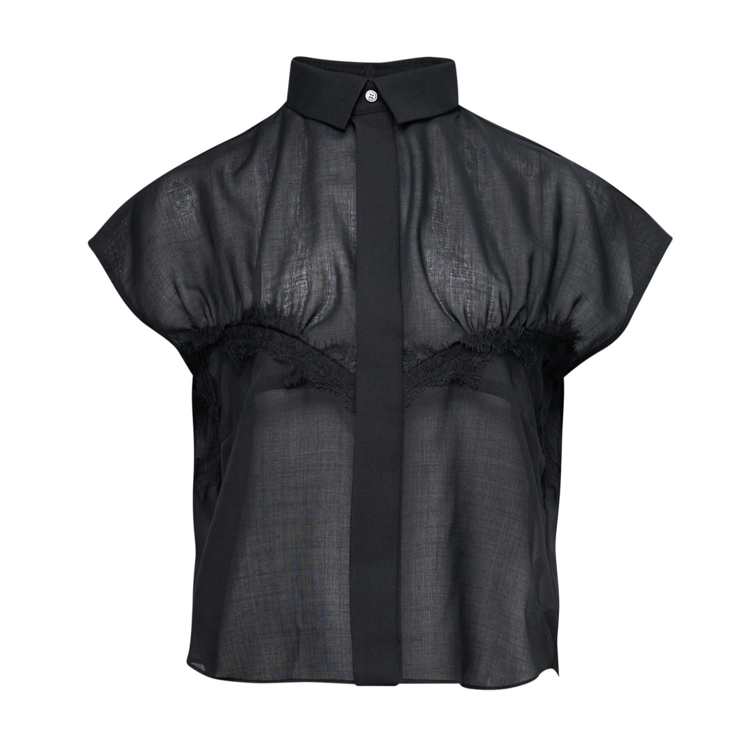 sacai Wool Organza Shirt – Available at Club 21, Official Retailer in Singapore, Malaysia & Thailand with Global Shipping Online