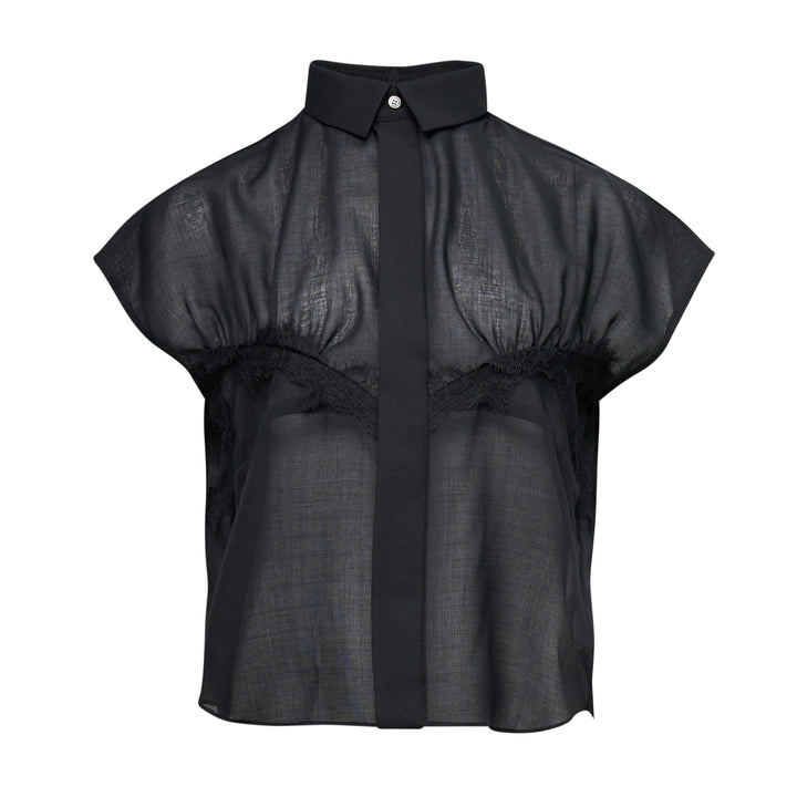 sacai Wool Organza Shirt – Available at Club 21, Official Retailer in Singapore, Malaysia & Thailand with Global Shipping Online