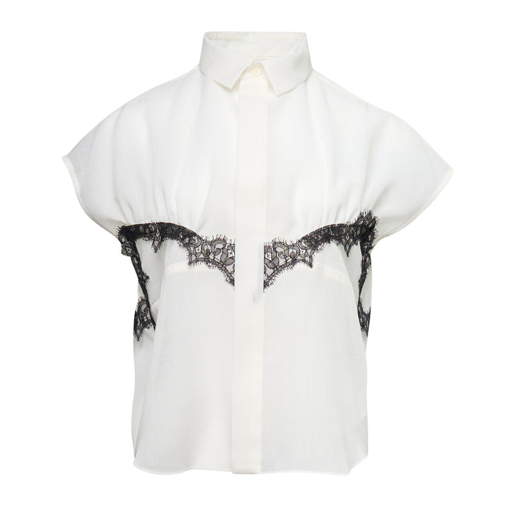 sacai Wool Organza Shirt – Available at Club 21, Official Retailer in Singapore, Malaysia & Thailand with Global Shipping Online