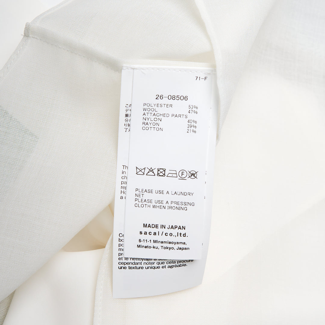sacai Wool Organza Shirt – Available at Club 21, Official Retailer in Singapore, Malaysia & Thailand with Global Shipping Online