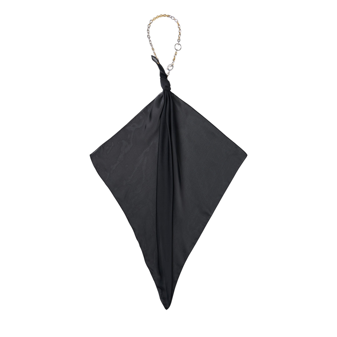 Black Silk Scarf Necklace
