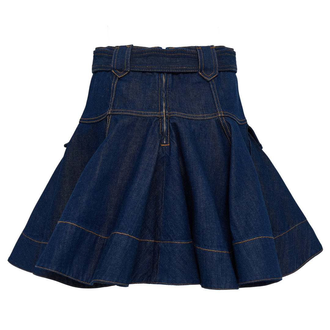 Denim Cargo Mini Skirt