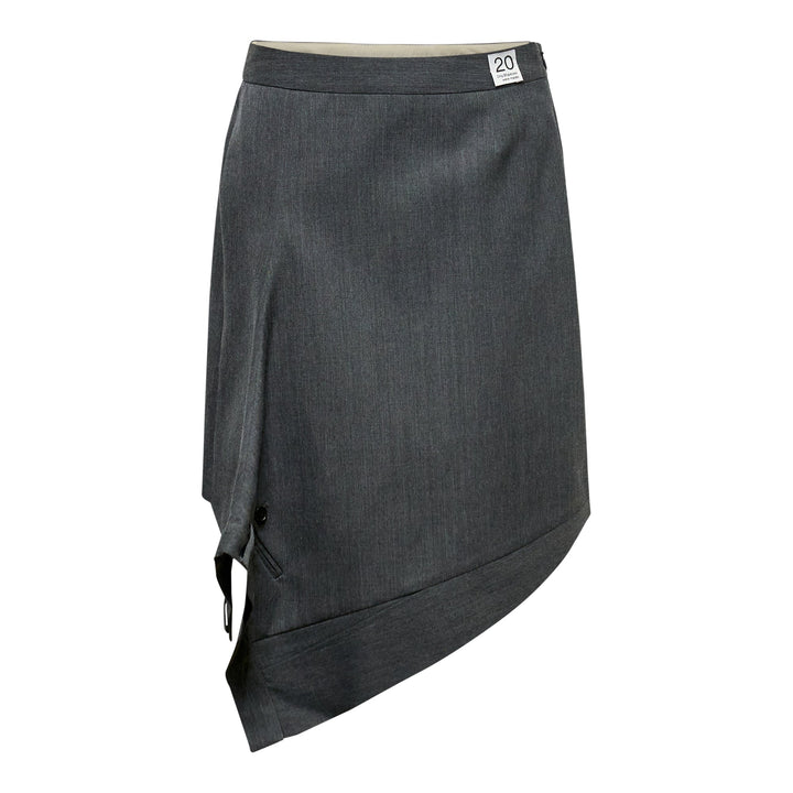 Asymmetrical Panel Draped Skirt