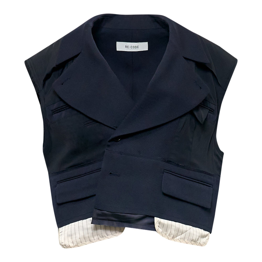 Exposed Layer Cropped Vest