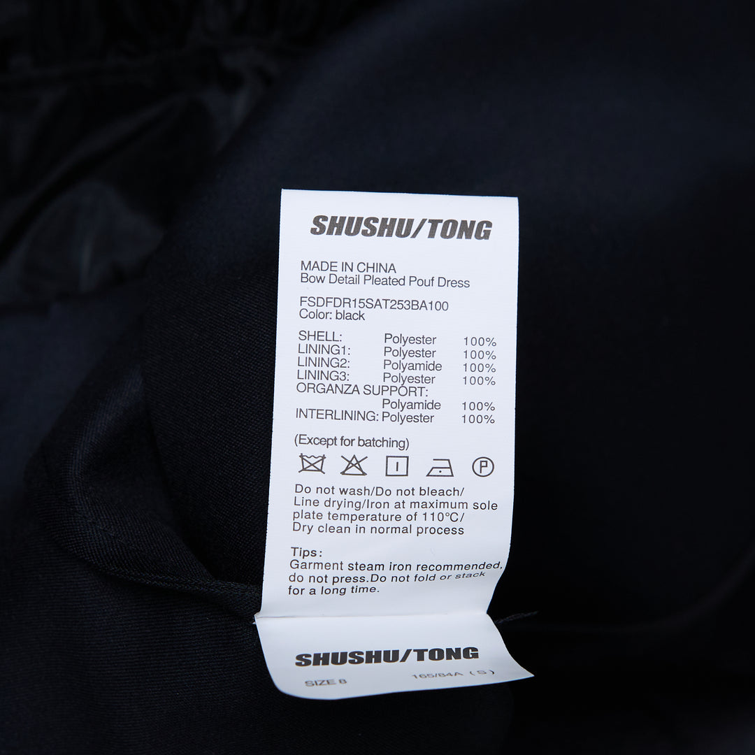 SHUSHU/TONG Bow Detail Pleated Pouf Dress – Available at Club 21, Official Retailer in Singapore, Malaysia & Thailand with Global Shipping Online