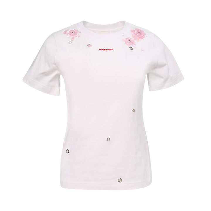 SHUSHU/TONG Grommet Embroidered Floral Tee – Available at Club 21, Official Retailer in Singapore, Malaysia & Thailand with Global Shipping Online