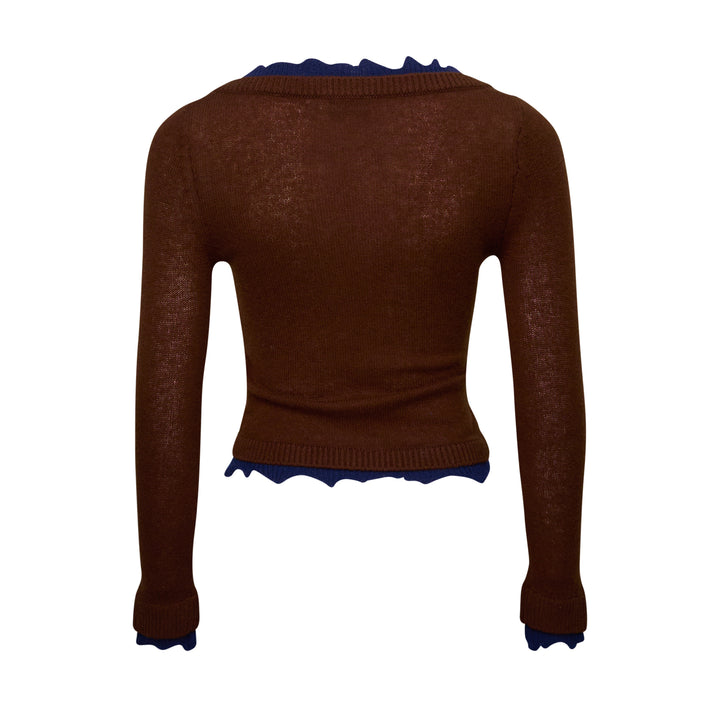 SHUSHU/TONG Contrast Trim Raw-Edge Knit Top – Available at Club 21, Official Retailer in Singapore, Malaysia & Thailand with Global Shipping Online