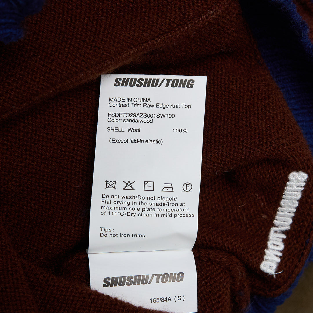 SHUSHU/TONG Contrast Trim Raw-Edge Knit Top – Available at Club 21, Official Retailer in Singapore, Malaysia & Thailand with Global Shipping Online