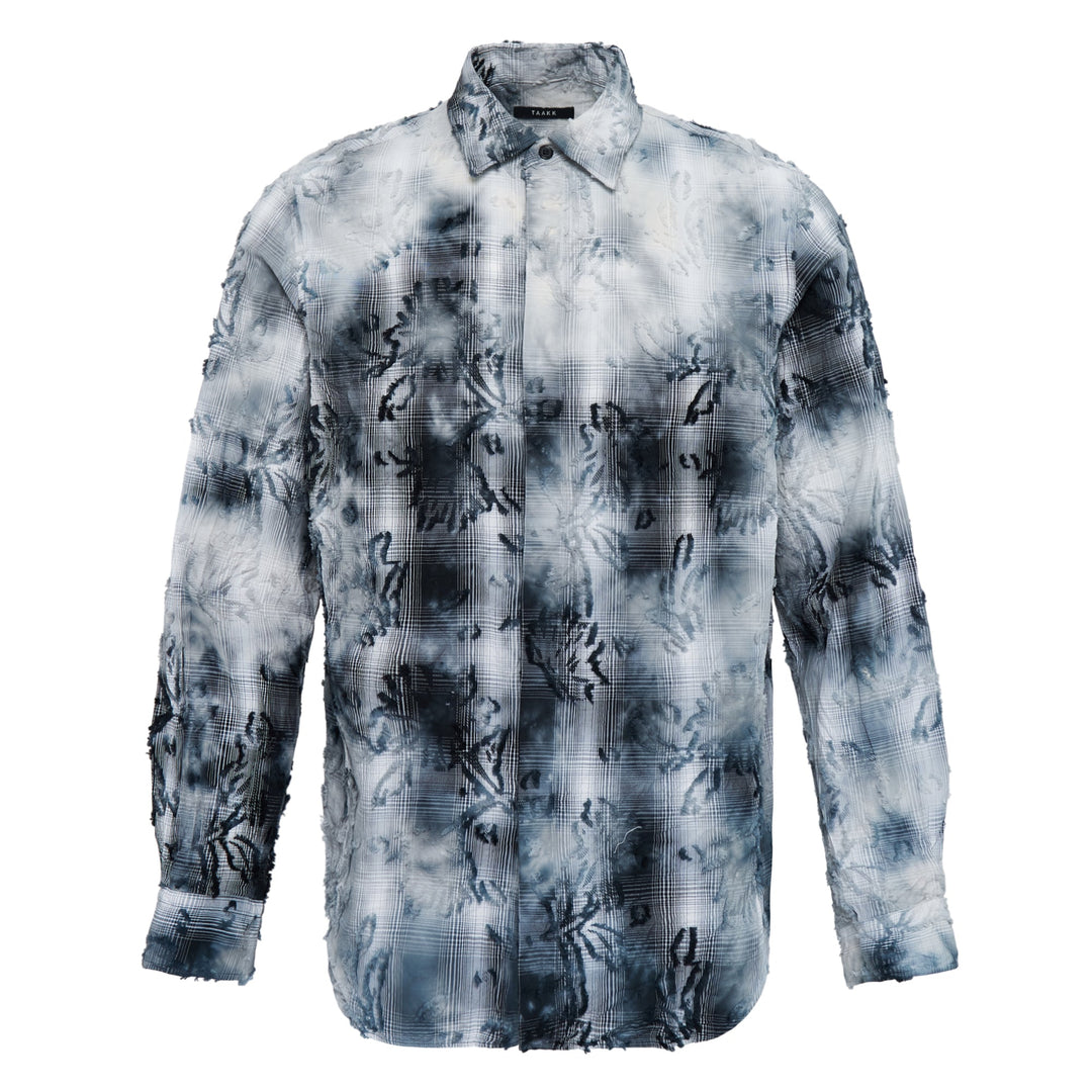 Bleached Effect Check Shirt