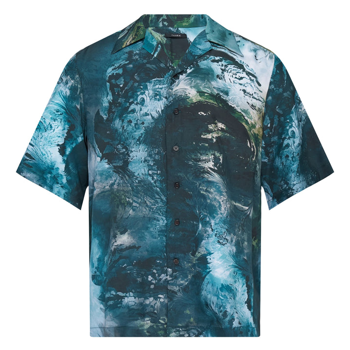 Printed Short Sleeve Silk Shirt