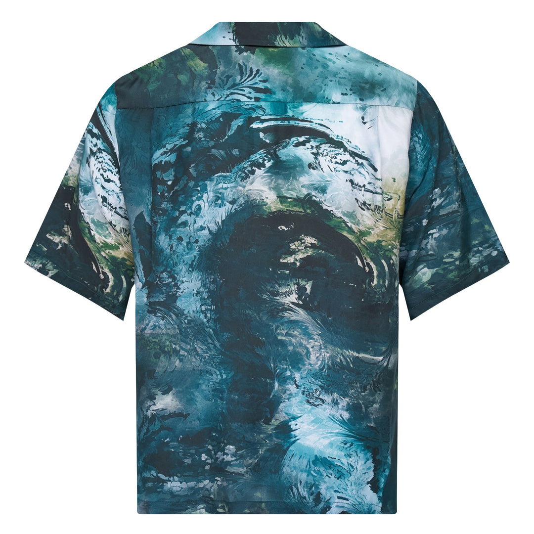 Printed Short Sleeve Silk Shirt