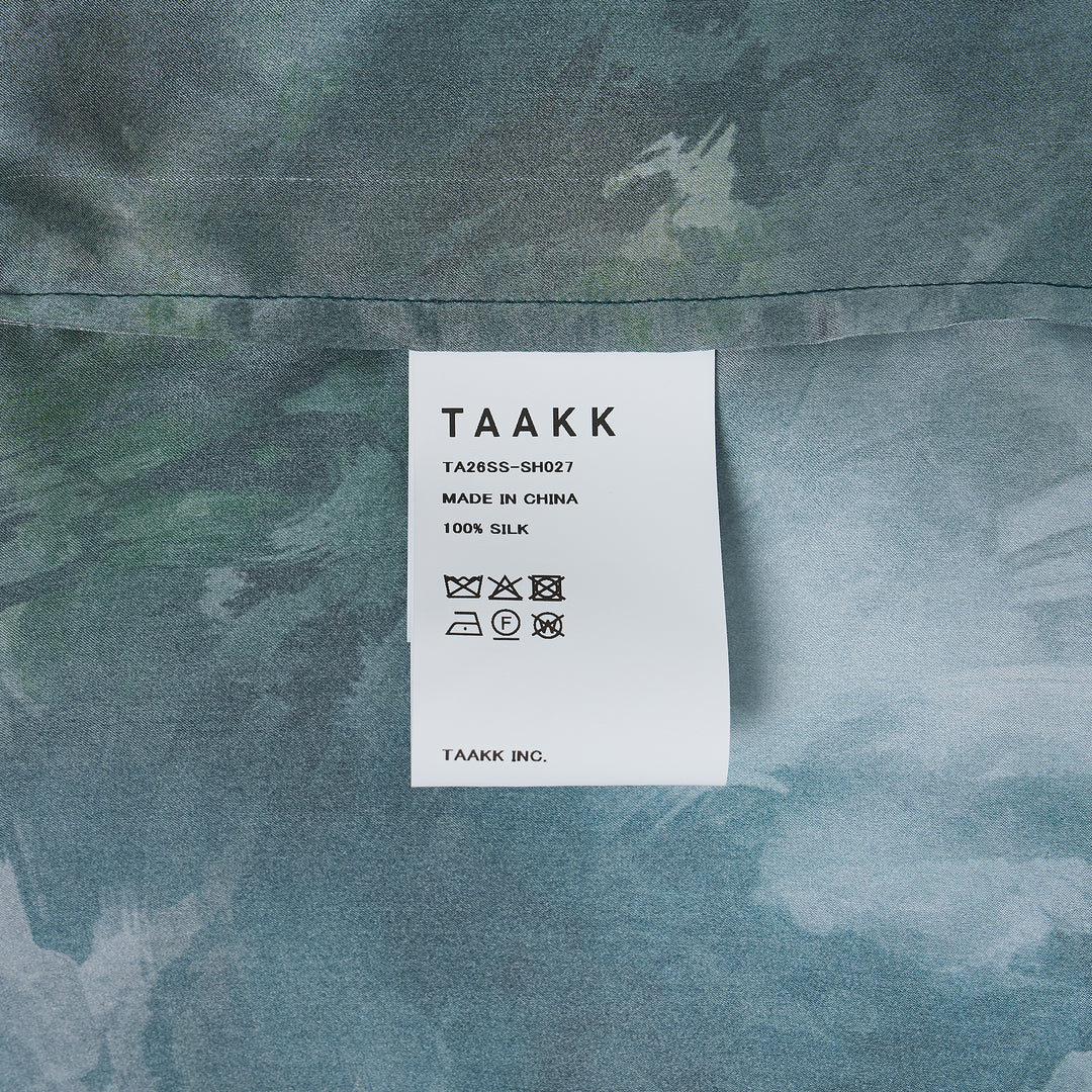 Printed Short Sleeve Silk Shirt