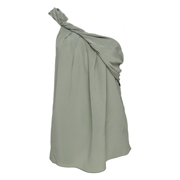One Shoulder Twisted Fluid Top