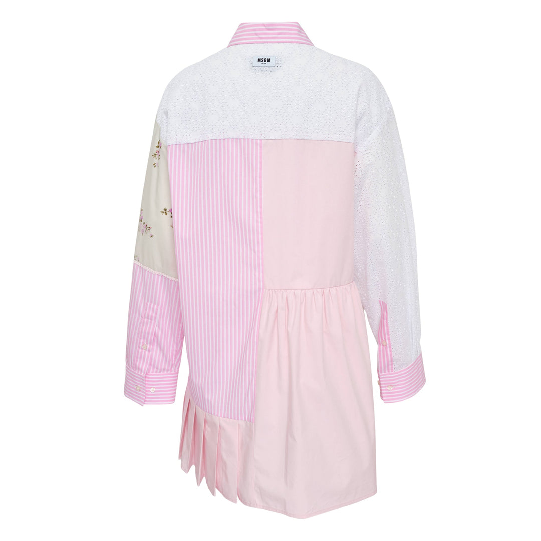 Patchwork Floral Shirt Dress