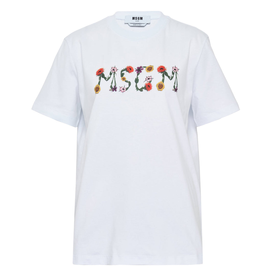 Floral MSGM Logo Tee
