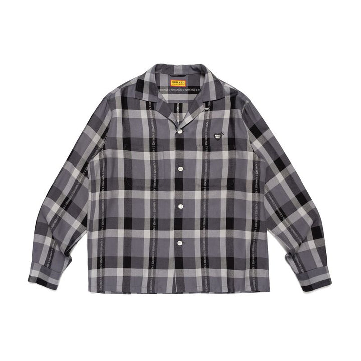 Open Collar Check Shirt